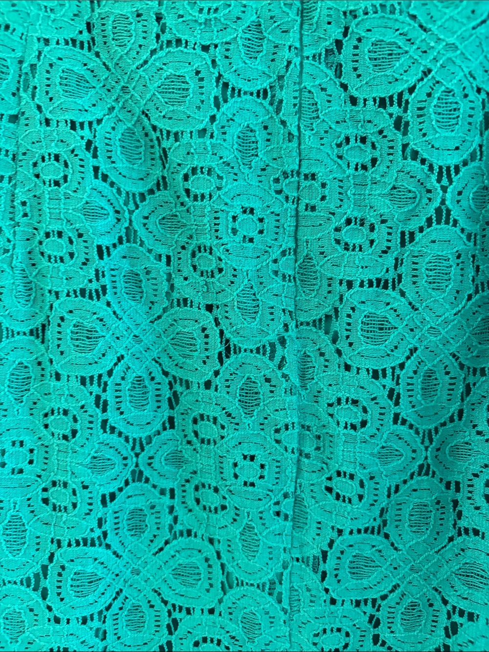 Express Teal Lace Pencil Skirt - Picture 5 of 6